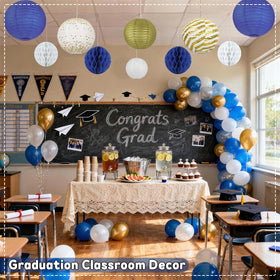 Peywot blue and gold honeycomb 8in decor for focal pops.