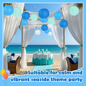 Peywot coastal color lantern backdrop for fresh seaside party vibes.