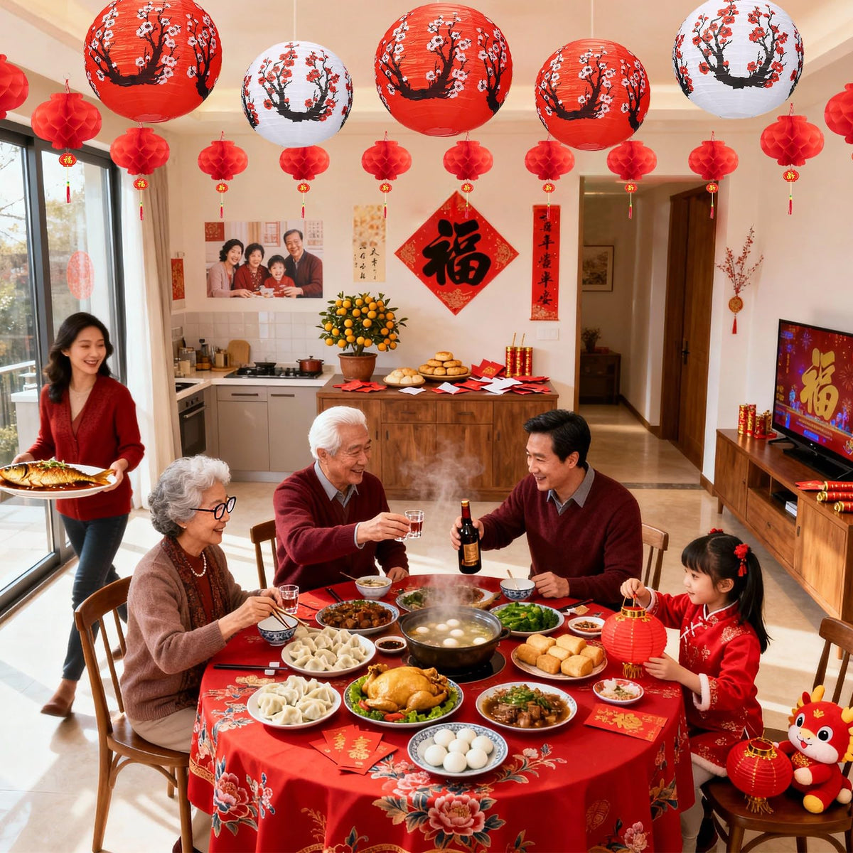 Peywot Hibachi 12-inch red Chinese lantern folds easily for quick outdoor displays.