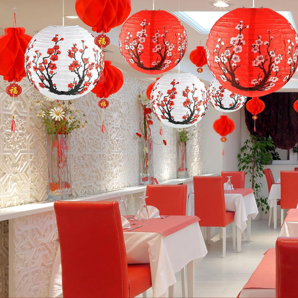 Peywot Hibachi Asian theme decor kit creates cohesive lighting for Hibachi nights.