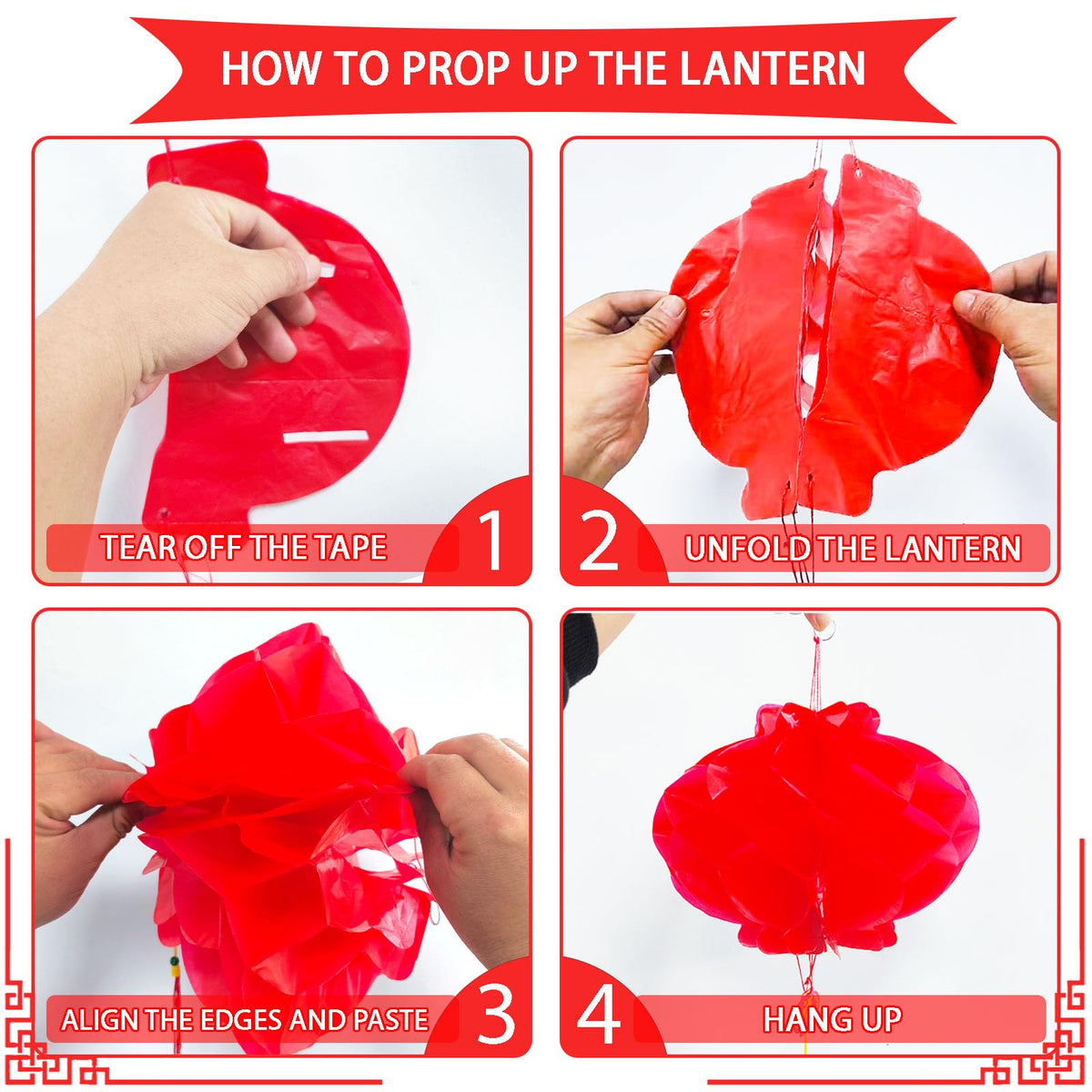 Peywot Hibachi easy-assembly lanterns simplify hanging at any party.
