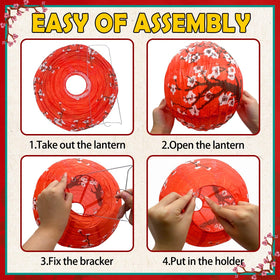Peywot Hibachi waterproof plastic red lanterns resist weather for outdoor use.