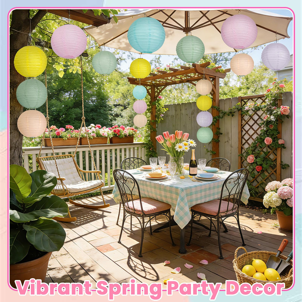 Peywot lanterns provide easy setup for birthday party photo backdrops and displays
