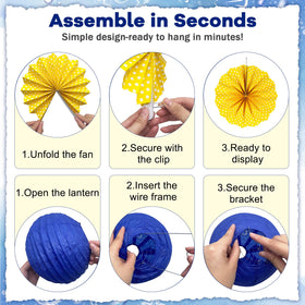 Peywot yellow 3D honeycomb ball adds dimensional decor.