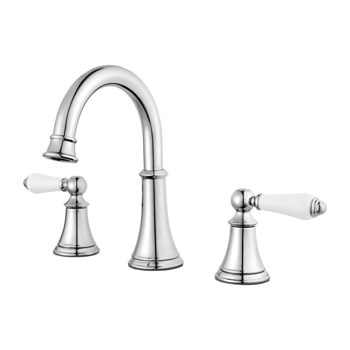 Pfister Courant 8-inch widespread faucet with a polished chrome finish for durable daily use.