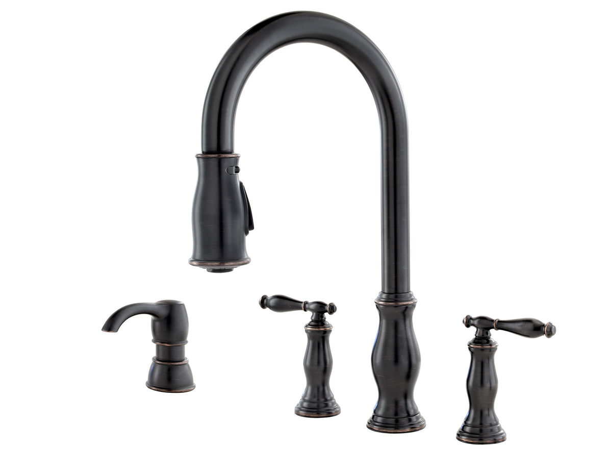 Pfister Hanover pull-down sprayer for versatile kitchen cleaning and rinsing.
