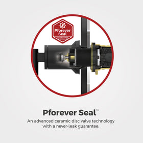 One-handle operation enables quick temperature and flow adjustments.