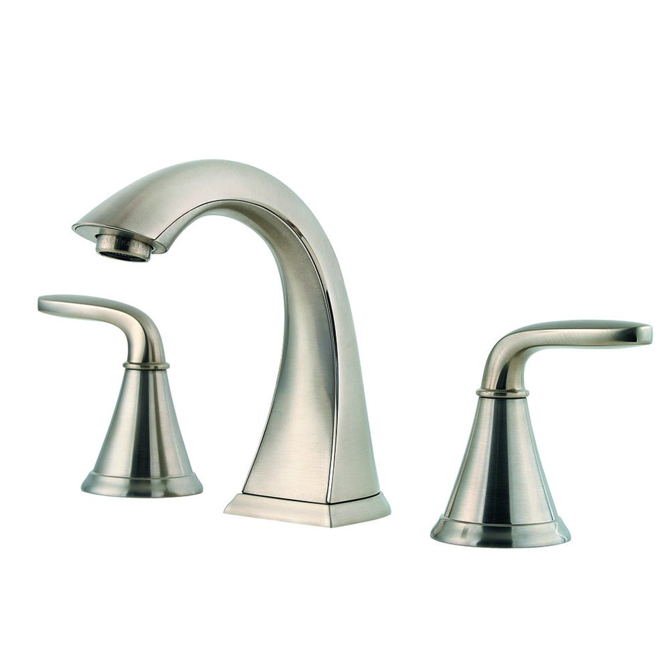 Pfister Pasadena 8-inch widespread faucet with two handles for balanced vanity aesthetics and water efficiency
