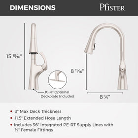 Pfister Talega MagnePfit docking keeps spray head secure for easy setup.