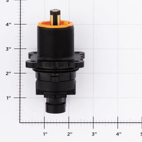Pfister temperature limit stop helps prevent scalding during daily showers.