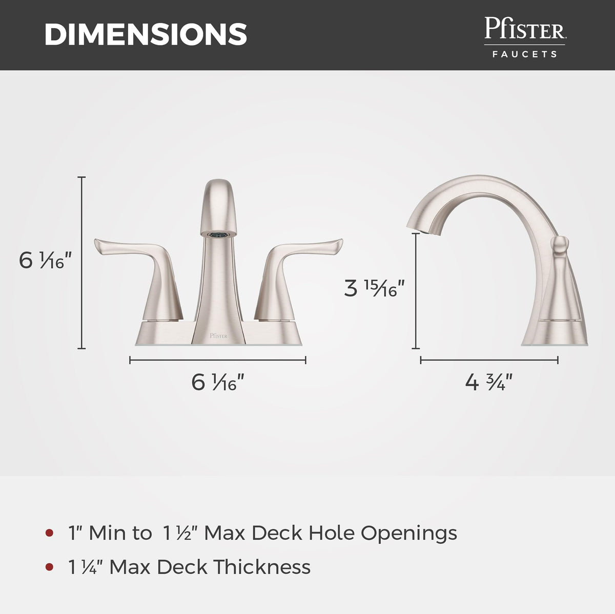Pfister Willa brushed nickel finish closeup highlighting water spot resistance