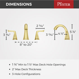 Two Pfister Willa handles provide precise temperature control