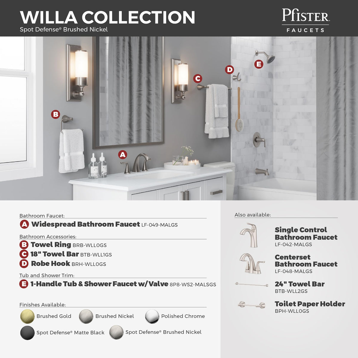 Pfister Willa NSF certified badge indicating lead-free compliance for homes