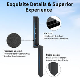 PGGP metallic fence post stakes provide durable support against wind.