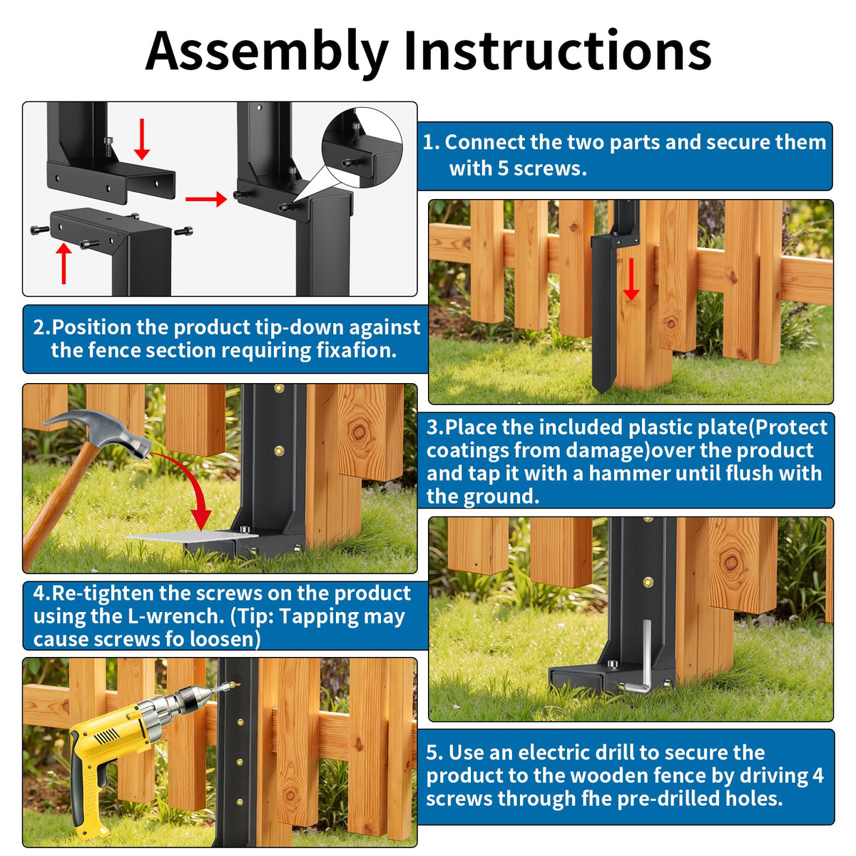 PGGP 32-inch repair stakes included for sturdy repair.