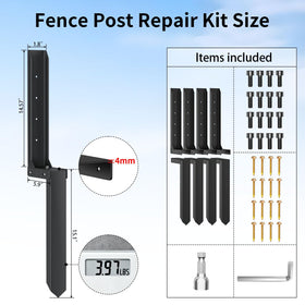 PGGP H-shaped fence post stabilizer strengthens upright posts in wind.