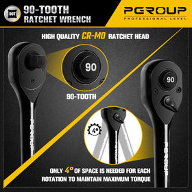 Pgroup 3-piece ratchet set with 1/2 inch drive for high-torque disassembly.