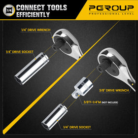 Pgroup chrome-vanadium steel sockets resist wear during repairs