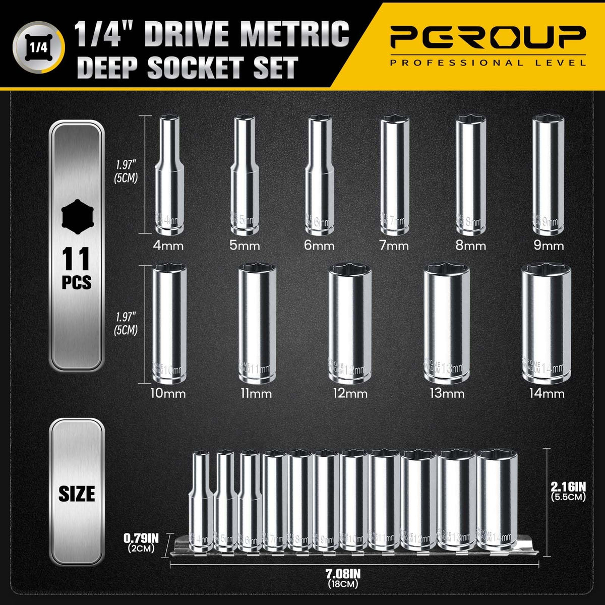 Pgroup deep sockets close-up showing grip and stability
