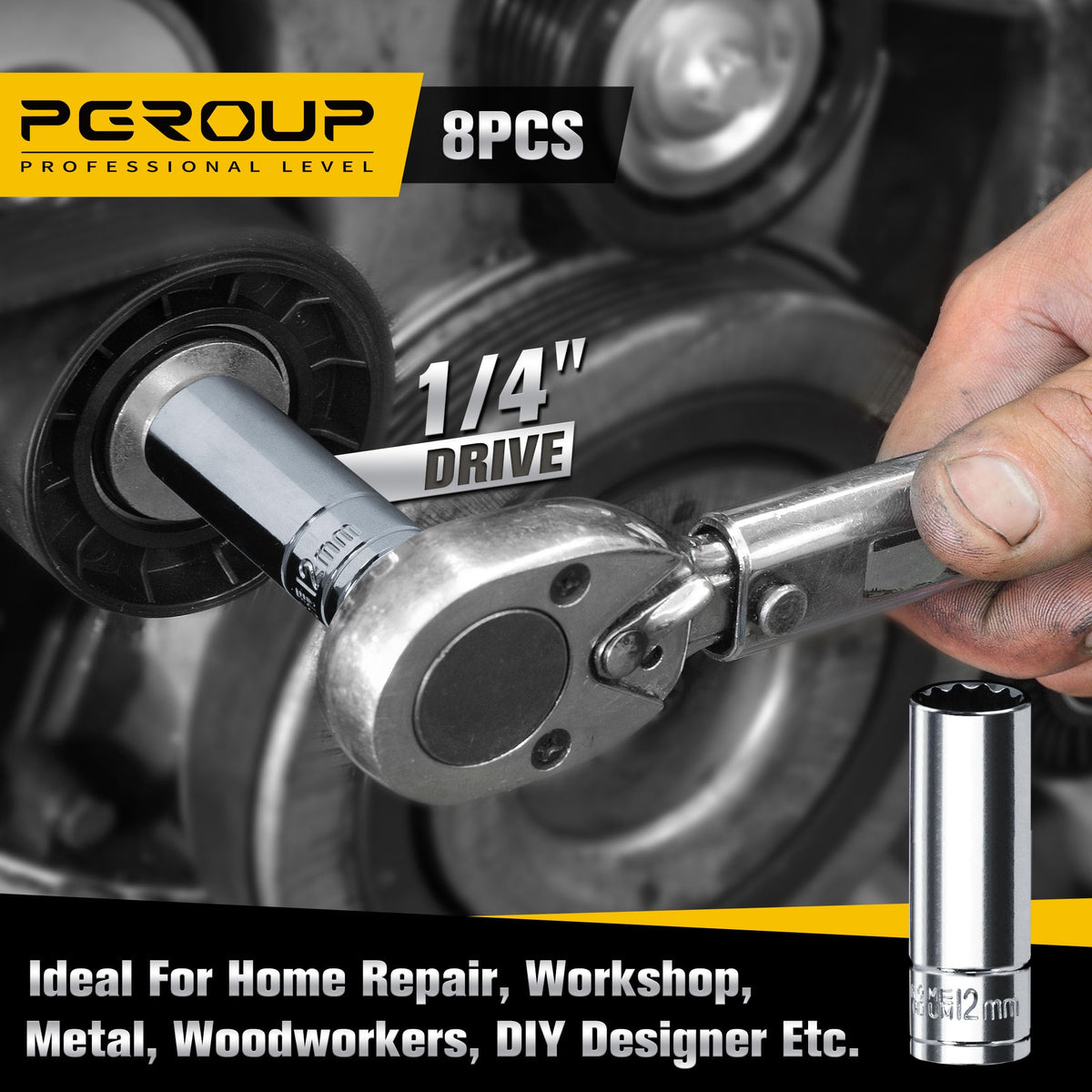 Pgroup 1/4-inch drive set used on a DIY project.