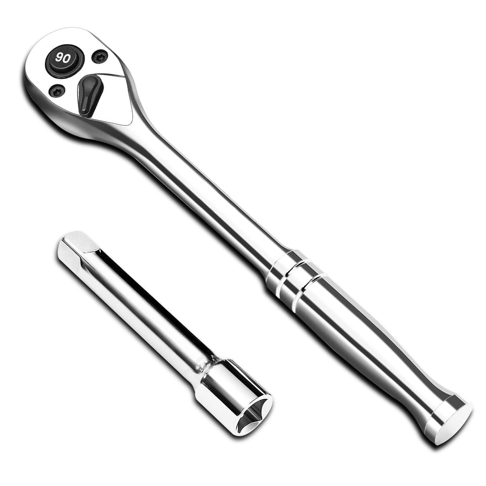 Pgroup half-inch drive ratchet wrench with 90-tooth design for precise tightening
