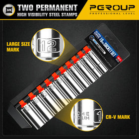 PGROUP hanging bracket rack keeps sockets organized.