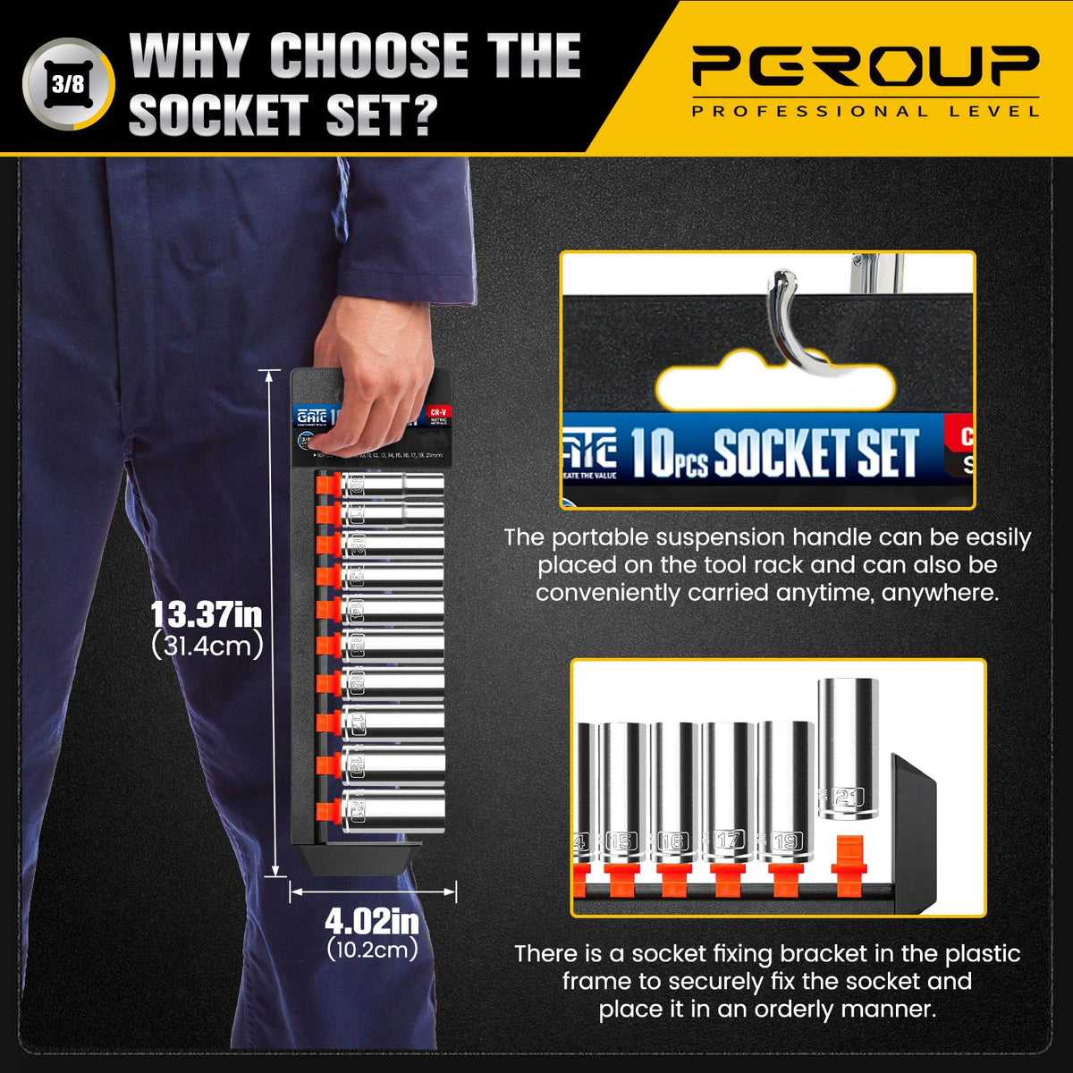 PGROUP heat-treated CR-V sockets deliver high torque.