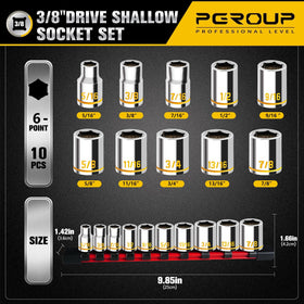 Pgroup sockets with embossed markings for quick size identification