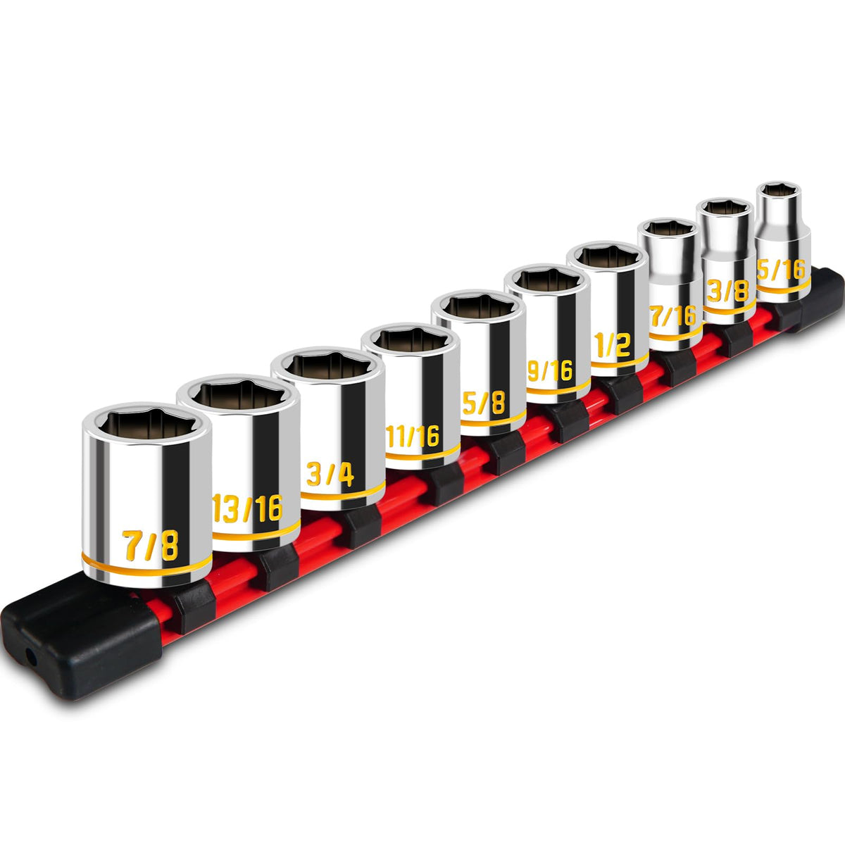 Pgroup 3/8-inch shallow socket set showing size range for versatile projects