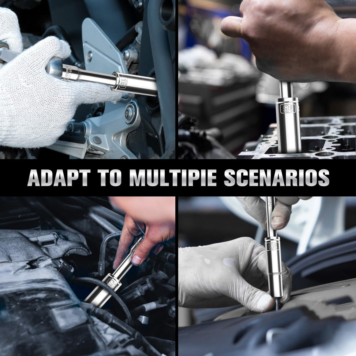 PGROUP socket set shown with rack for easy access.