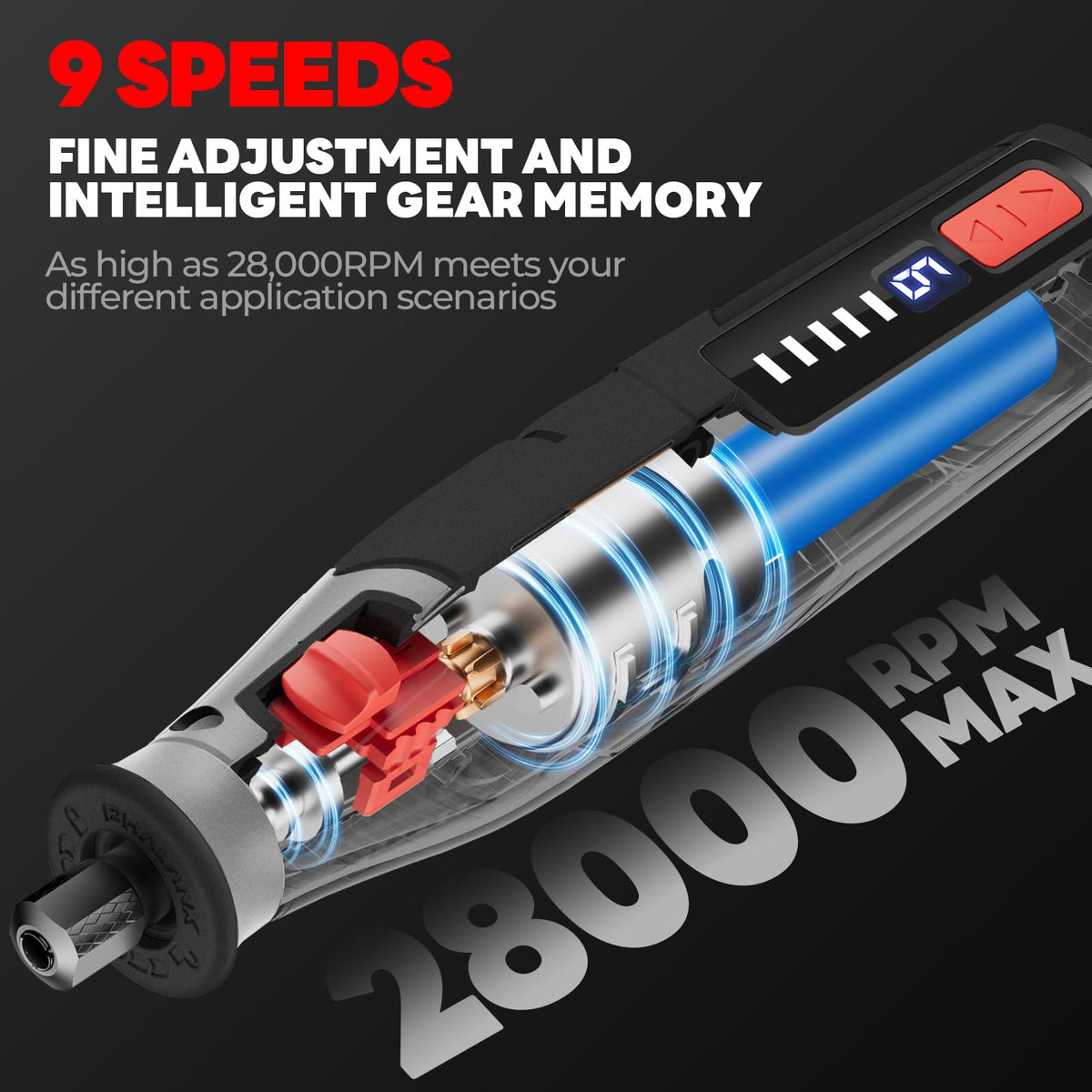 PHALANX 4V 4000mAh battery with Type-C charging supports longer sessions.