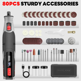 PHALANX 4V kit includes 60+ accessories for carving, sanding, and polishing.