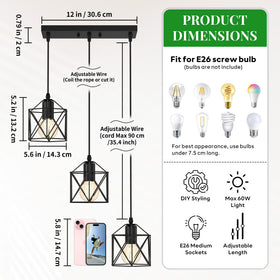 Phaosio farmhouse cage-design pendant adds industrial charm to dining areas