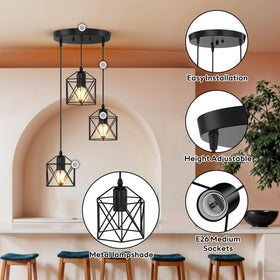 E26 base sockets offer bulb flexibility for bright or warm ambiance.