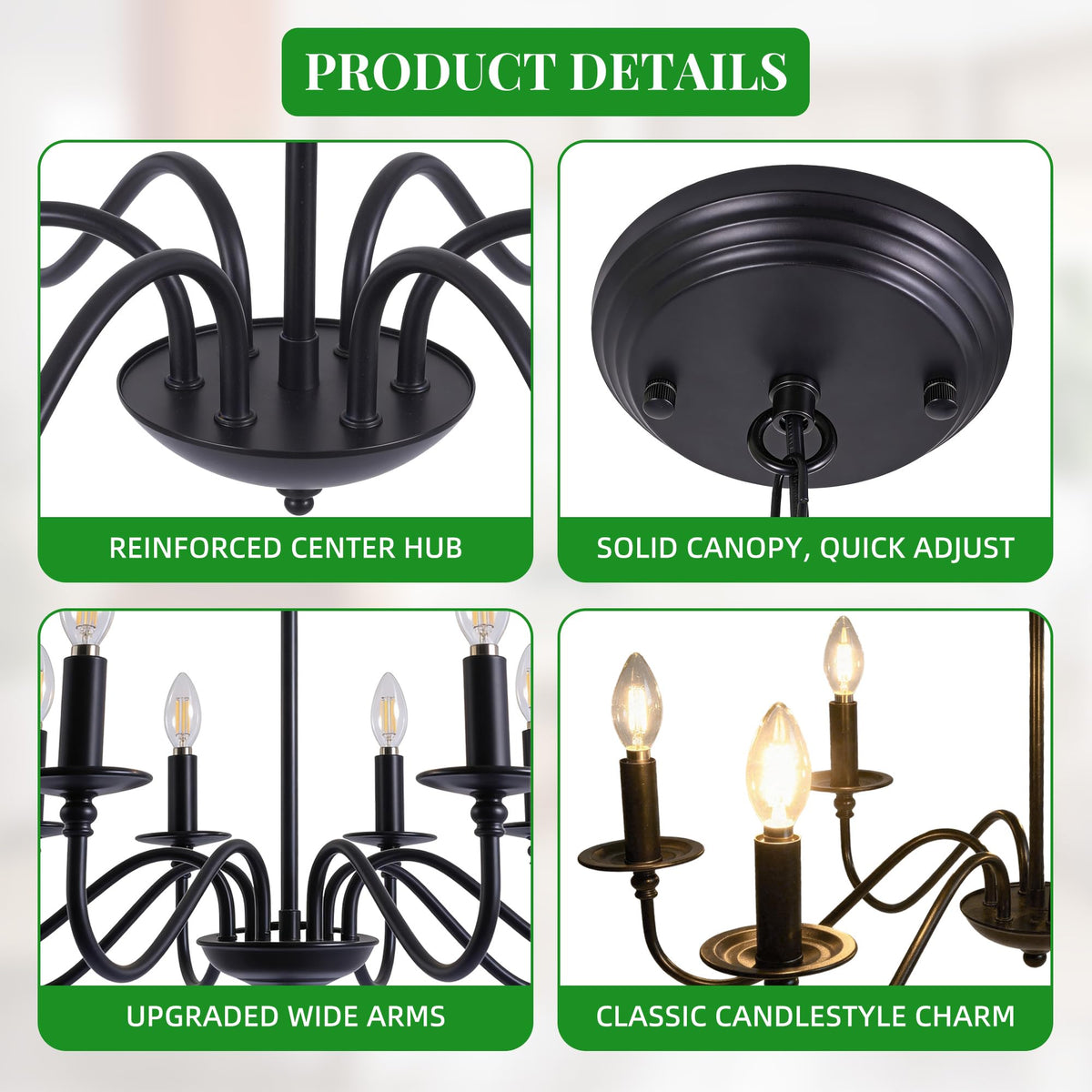 Phaosio pre-assembled arms simplify installation and reduce setup time.