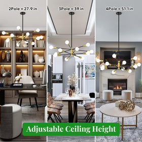 Phaosio Sputnik lighting suits dining room and living areas beautifully.