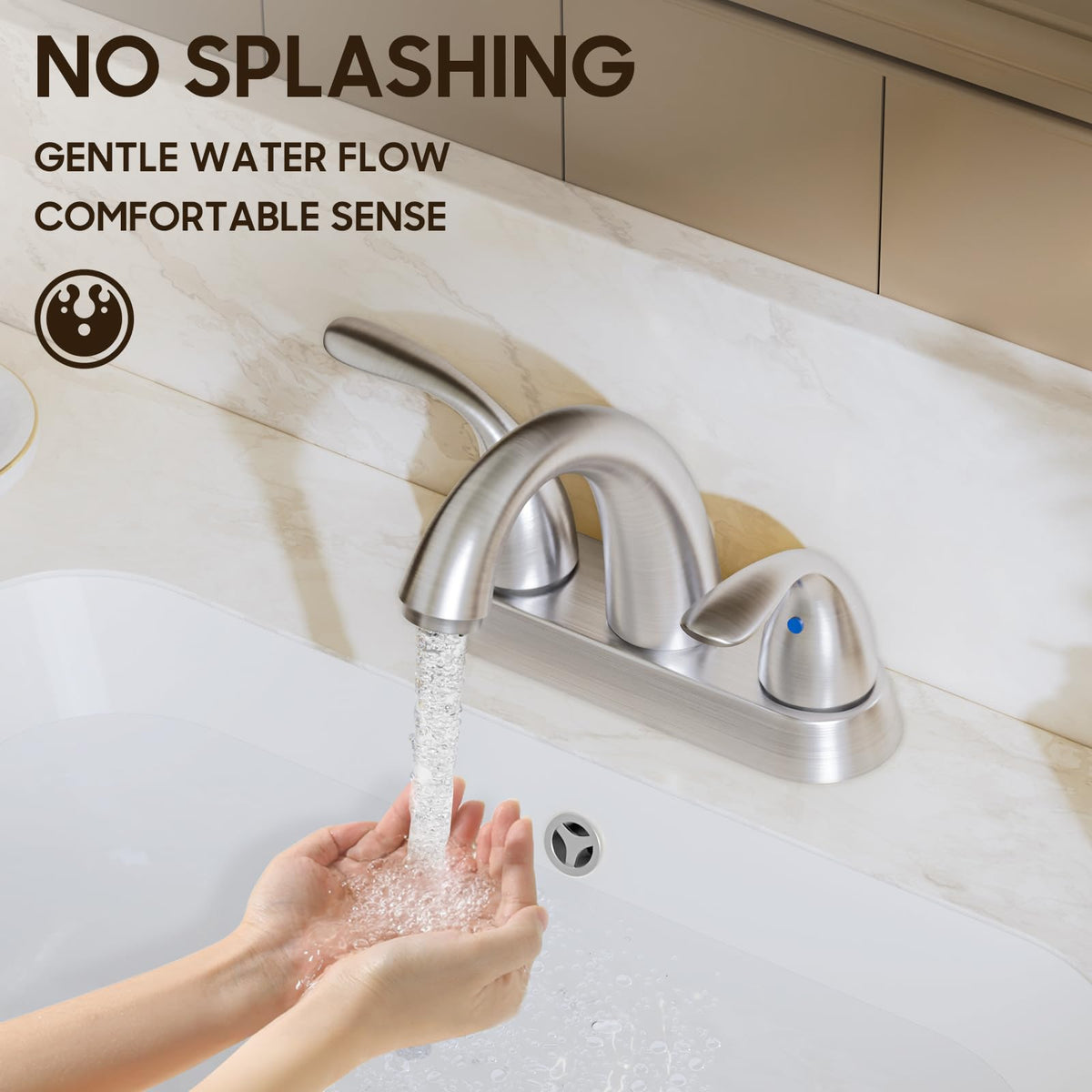 Phiestina BF008-5-BN centerset fits 2- or 3-hole setups for flexible installation.