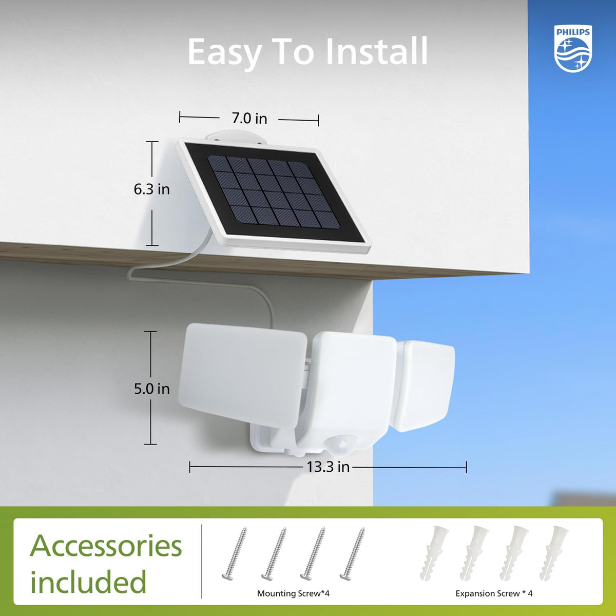 Philips 3600LM easy-install outdoor light with included hardware
