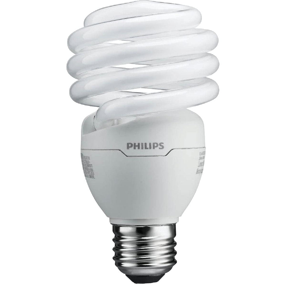 Philips 433557 daylight deluxe CFL bulb in a four-pack for energy-efficient home lighting.