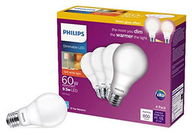 Philips A19 flicker-free dimming reduces noise for a calm ambience.