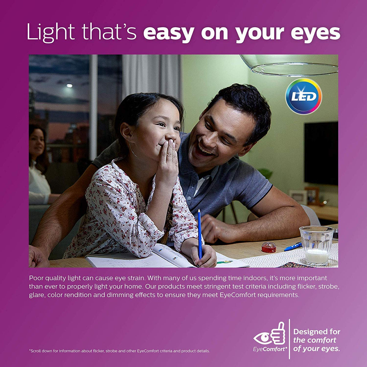 Philips A19 mercury-free lighting supports eco-friendly homes.