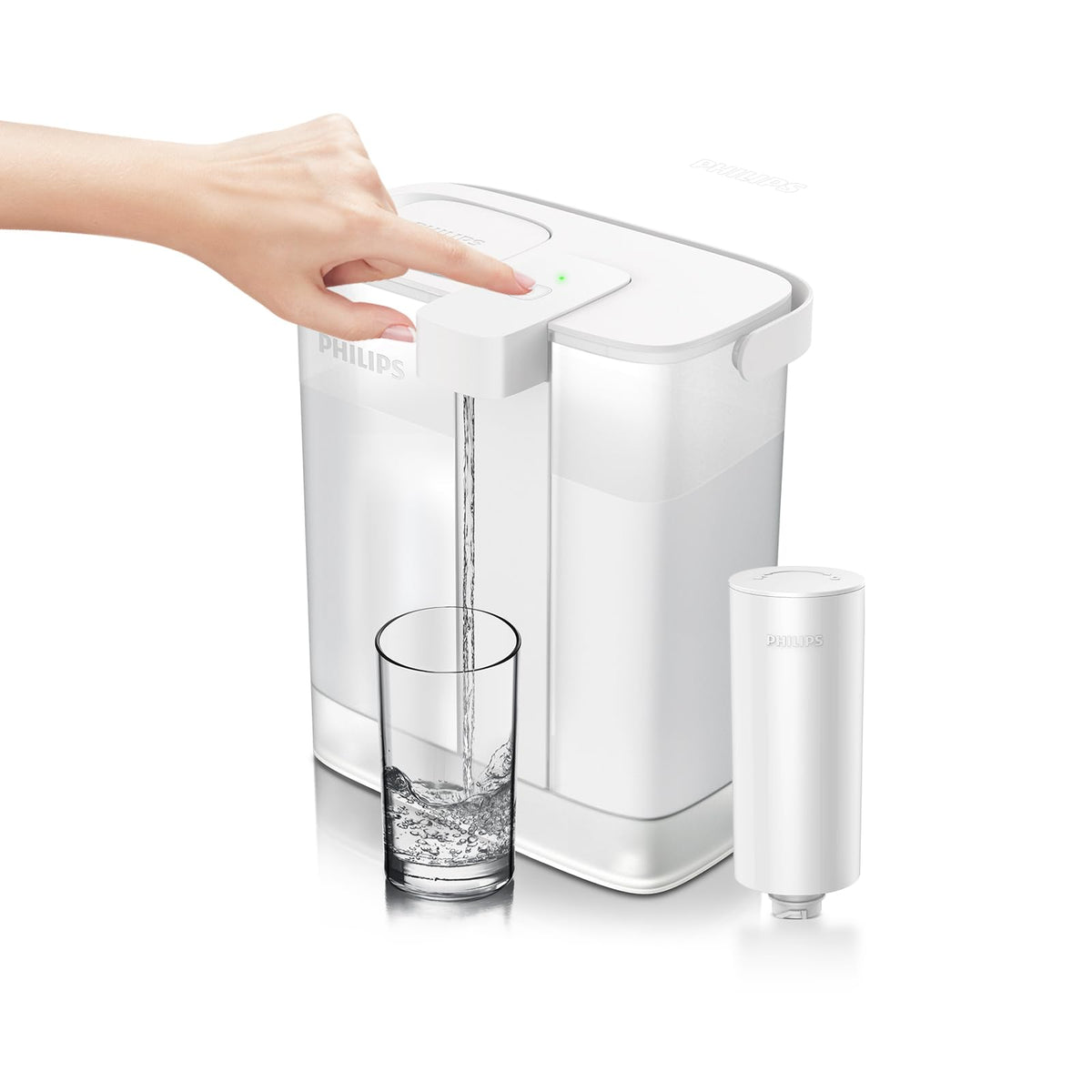 Philips ADD5902 fridge-door pitcher shows compact design for easy access to filtered water