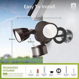 Philips adjustable heads offering targeted lighting for pathways and entrances.