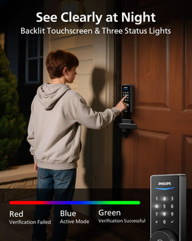 Philips lock ships with eight batteries for dependable power