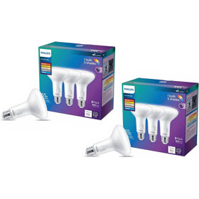 Philips BR30 65W dimmable bulb with selectable white tones for versatile mood lighting.