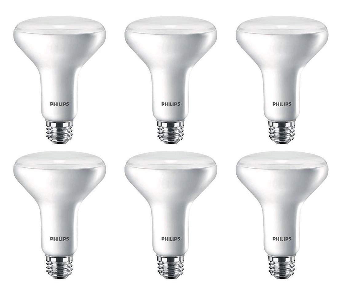 Philips BR30 LED bulb with 2700K soft white light for warm, inviting rooms.