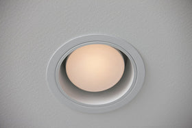 Philips BR30 LED bulb installed in a recessed can light fixture.