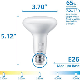 Philips BR30 soft white 2700K bulb ideal for cozy living room ambiance.