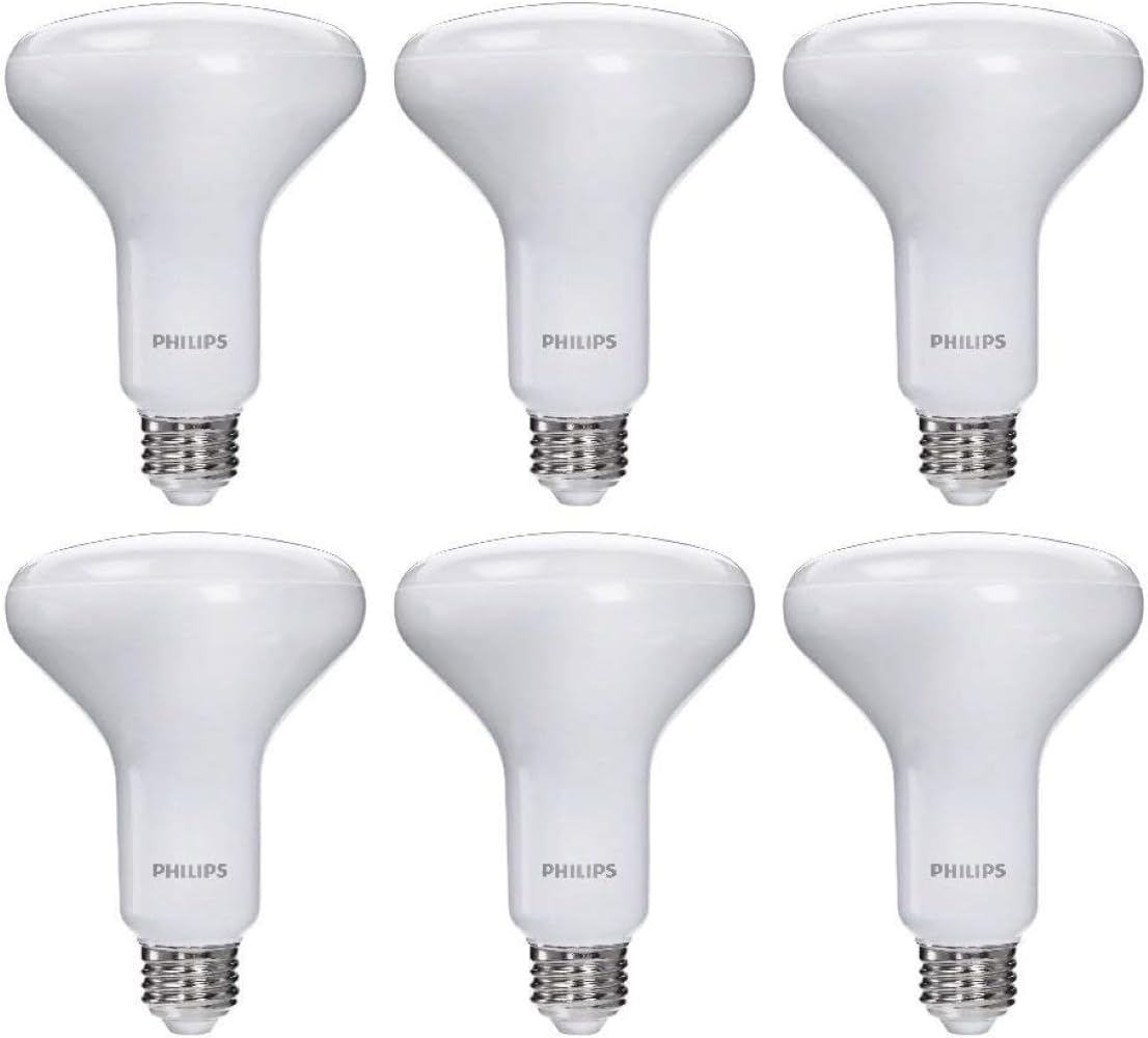 Philips BR30 soft white bulb angle view showing warm ambience