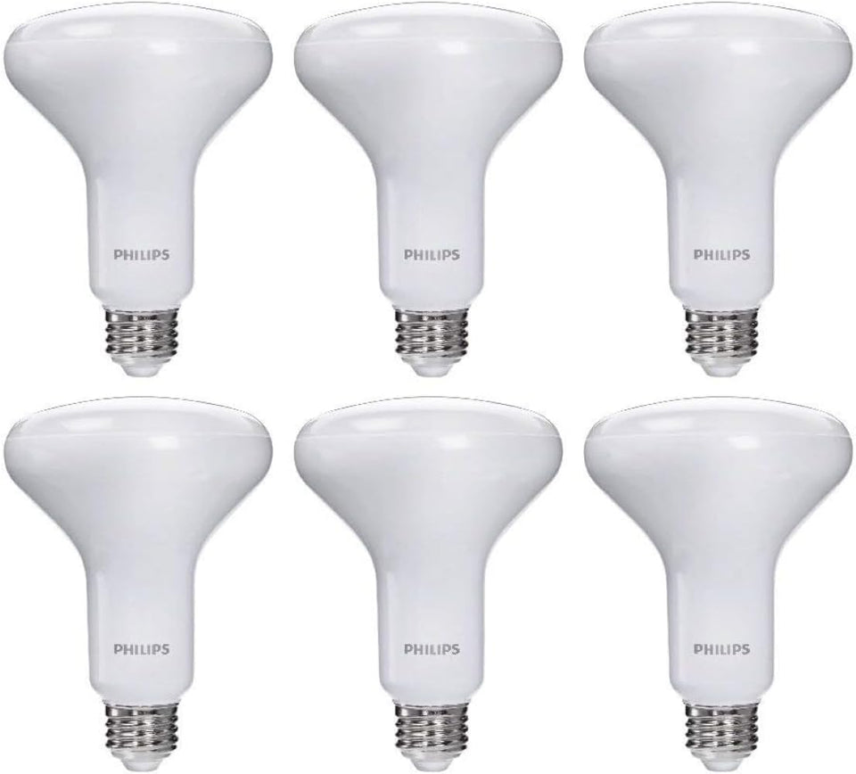 Philips BR30 soft white bulb angle view showing warm ambience